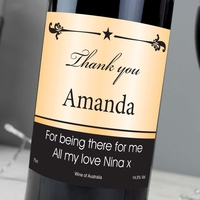 Personalised Black Border Red Wine
