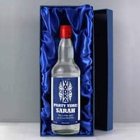 Personalised Blue & Silver Stripe Vodka with Gift Box