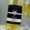 Personalised Couples White Wine- Black Design