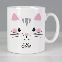 Personalised Cute Cat Face Mug