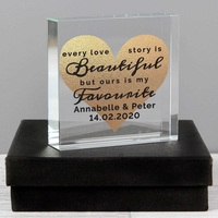 Personalised Every Love Story Is Beautiful Large Crystal Token