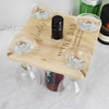 Personalised Free Text Four Wine Glass Holder & Bottle Butler