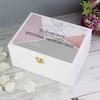 Personalised Geometric White Wooden Keepsake Box