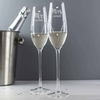 Personalised Hand Cut Mr & Mrs Pair of Flutes with Swarovski Elements in Gift Box