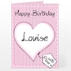 Personalised Heart Stitch Any Name Card