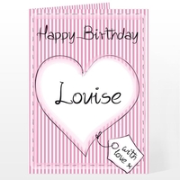 Personalised Heart Stitch Any Name Card
