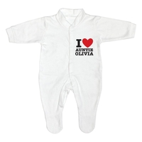Personalised I HEART 0-3 Months Babygrow