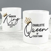 Personalised King and Queen of Everything Mug Set