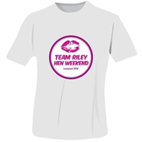Personalised Lips Hen Do T-Shirt - White - Small