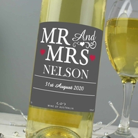 Personalised Mr & Mrs White Wine
