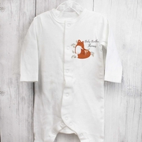 Personalised Mummy and Me Fox 0-3 Months Babygrow