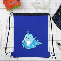 Personalised Narwhal Blue Swim Bag