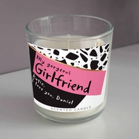 Personalised Pink & Black Scented Jar Candle