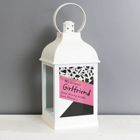 Personalised Pink & Black White Lantern