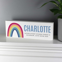 Personalised Rainbow Wooden Block Sign