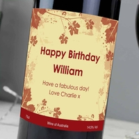Personalised Red Wine Ivy Label