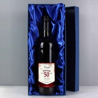 Personalised Red Wine Vintage Age Label with Gift Box