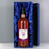 Personalised Rose Wine Vintage Age Label with Gift Box