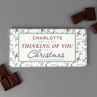 Personalised Thinking of You Christmas Milk Chocolate Bar