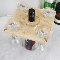 Personalised. ..Time For a Glass of Wine Four Wine Glass Holder & Bottle Butler