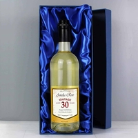 Personalised White Wine Vintage Age Label with Gift Box