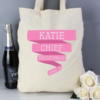 Pink Banner Cotton Bag