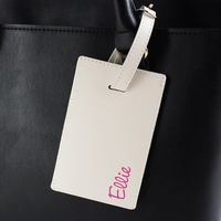 Pink Name Cream Luggage Tag
