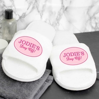 Pink Oval Velour Slippers