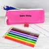 Pink Pencil Case with Pencils & Crayons