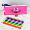 Pink Skull Pencil Case with Pencils & Crayons