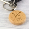 Pisces Zodiac Star Sign Wooden Keyring (February 19th - March 20th)