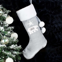Polar Bear Luxury Silver Grey Stocking