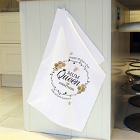 Queen Bee White Tea Towel