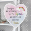 Rainbows and Stars 22cm Large Wooden Heart Decoration