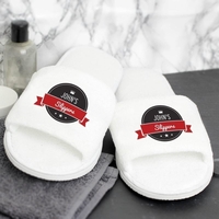 Red Banner Velour Slippers