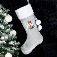 Rocking Horse Luxury Silver Grey Stocking