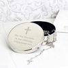 Rosary Beads and Cross Round Trinket Box