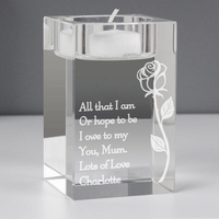 Rose Glass Tea Light Holder