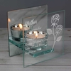 Rose Mirrored Glass Tea Light Holder