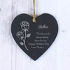 Rose Small Slate Heart Decoration