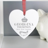 Royal Crown Wooden Heart Decoration