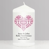 Ruby Damask Heart Candle