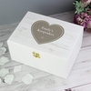 Rustic Heart White Wooden Keepsake Box