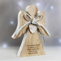 Rustic Wooden Angel Decoration