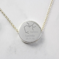 Sagittarius Zodiac Star Sign Silver Tone Necklace (November 22nd - December 21st)
