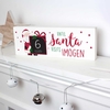 Santa Christmas Chalk Countdown Wooden Block