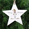 Scandinavian Christmas Gnome Wooden Star Decoration