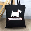 Scottie Dog Black Cotton Bag