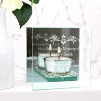 Sentiments Mirrored Glass Tea Light Holder