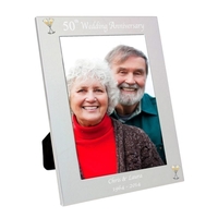 Silver 5x7 50th Wedding Anniversary Photo Frame
